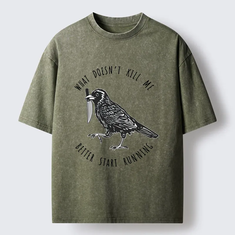Tokyo-Tiger Clever Crow Washed T-Shirt