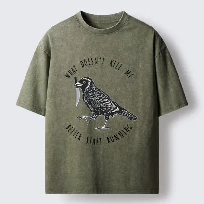 Tokyo-Tiger Clever Crow Washed T-Shirt