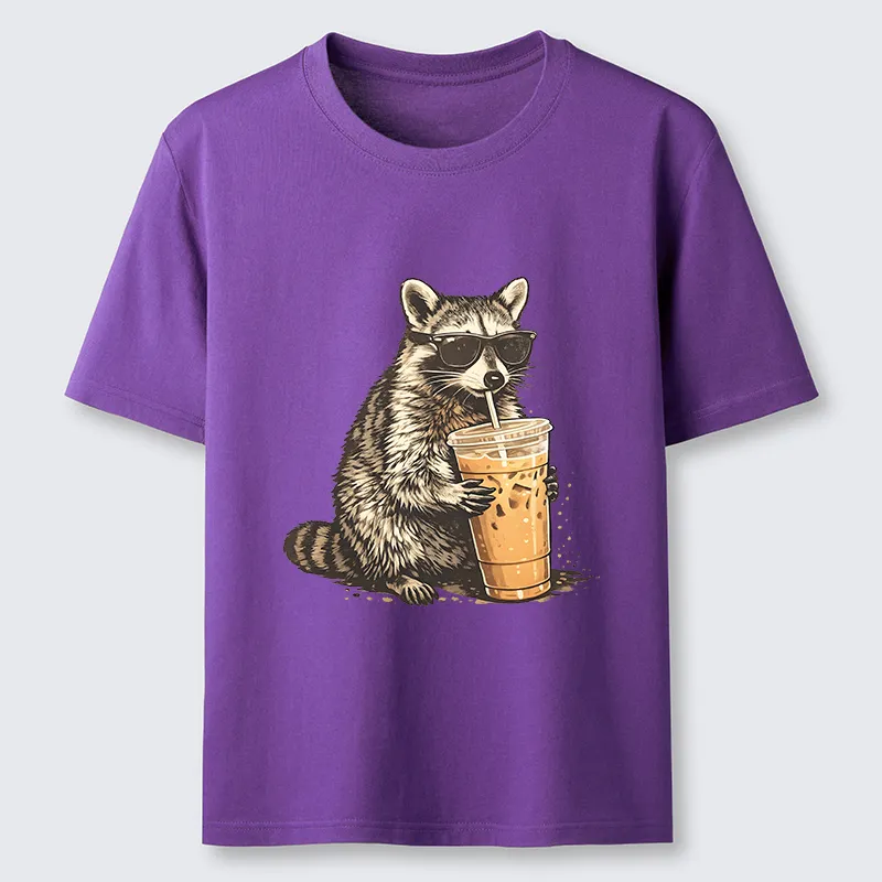 Tokyo-Tiger Raccoon Drinking Coffee Funny Classic T-Shirt