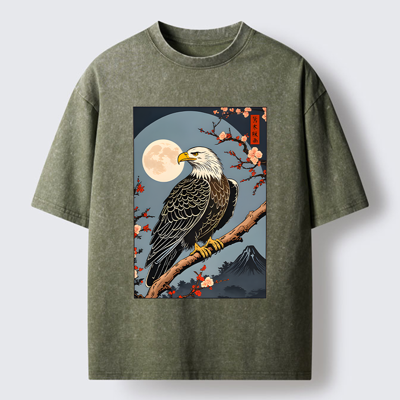 Tokyo-Tiger Ukiyo-e Eagle Washed T-Shirt