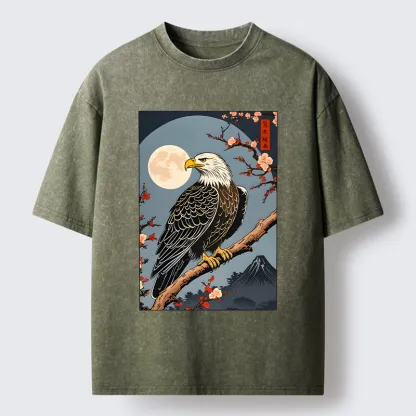 Tokyo-Tiger Ukiyo-e Eagle Washed T-Shirt