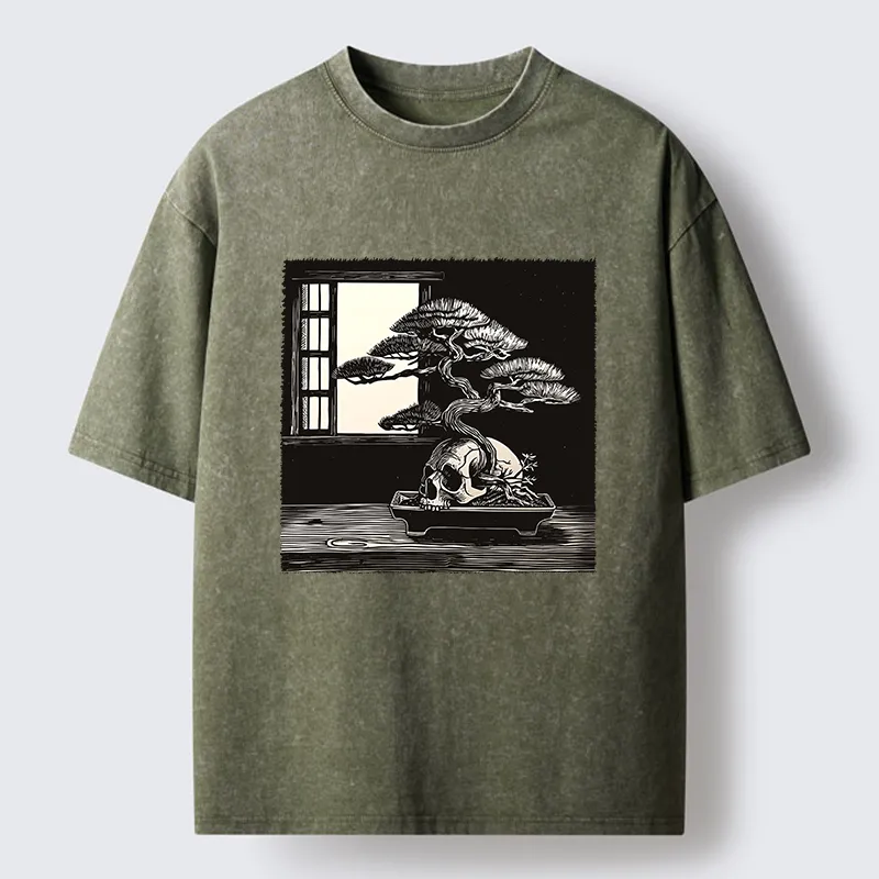 Tokyo-Tiger Horror Japanese Zen Washed T-Shirt
