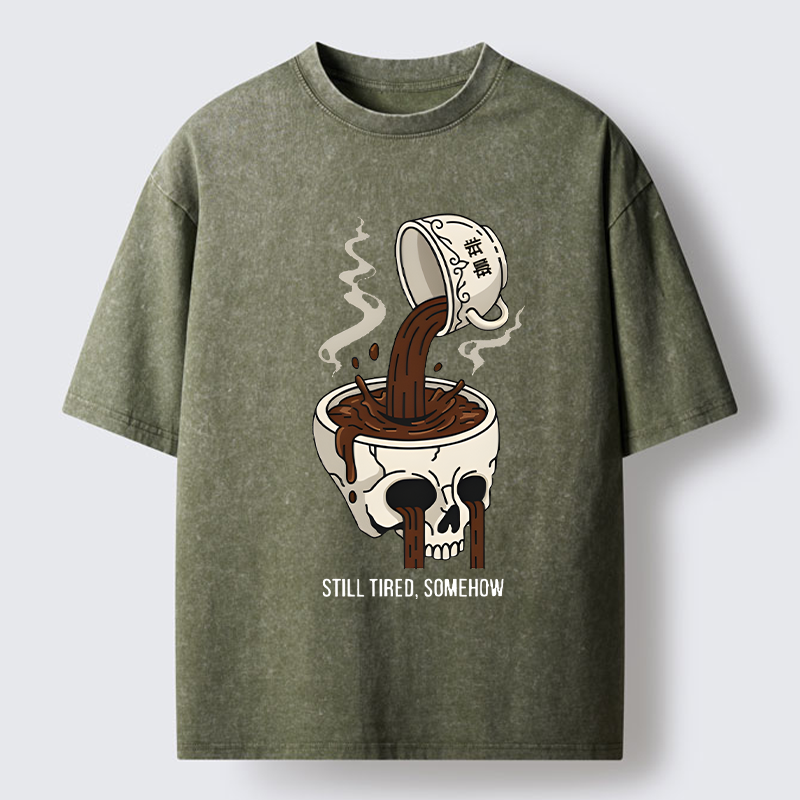 Tokyo-Tiger Coffee Doesn't Work Washed T-Shirt