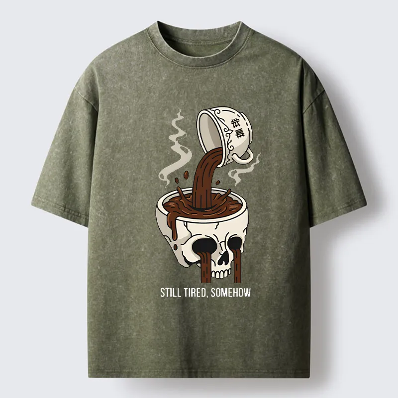 Tokyo-Tiger Coffee Doesn't Work Washed T-Shirt