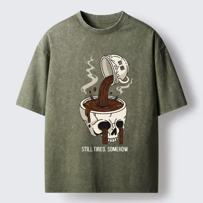 Tokyo-Tiger Coffee Doesn't Work Washed T-Shirt