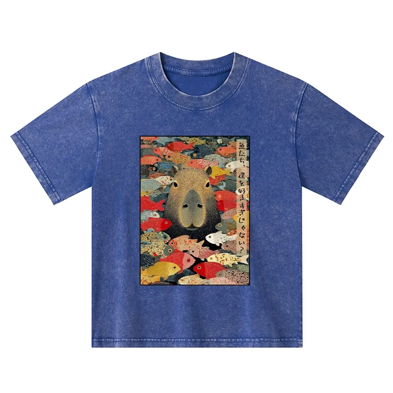 Tokyo-Tiger Am I Too Lovable? Kids Washed T-Shirt