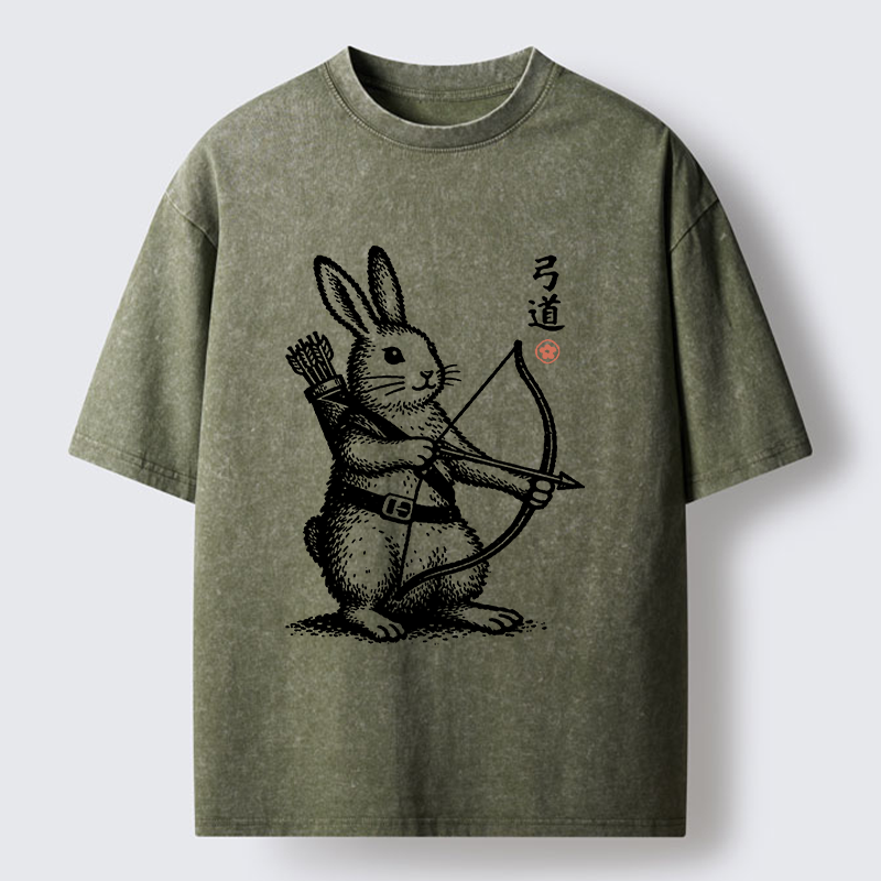 Tokyo-Tiger Rabbit Shooting Arrows Washed T-Shirt
