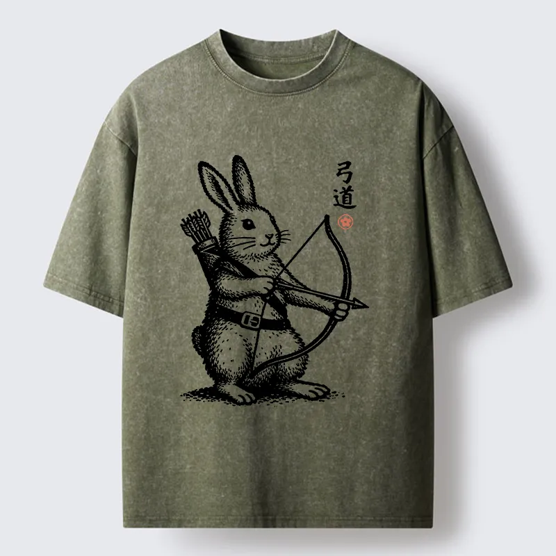 Tokyo-Tiger Rabbit Shooting Arrows Washed T-Shirt