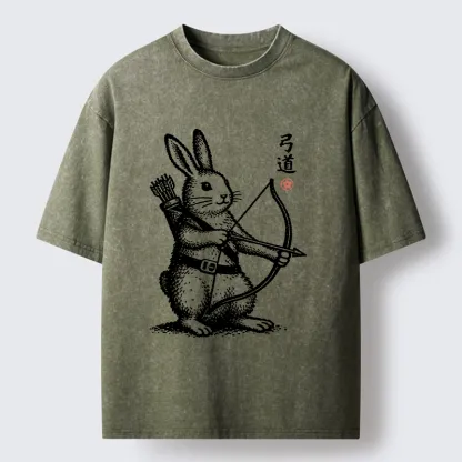 Tokyo-Tiger Rabbit Shooting Arrows Washed T-Shirt
