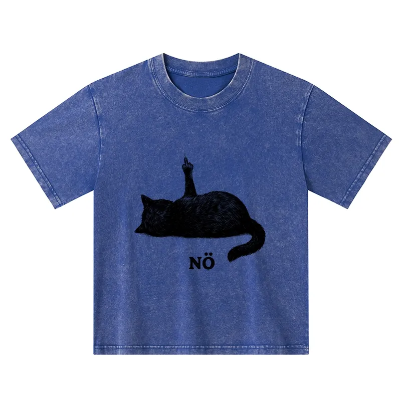 Tokyo-Tiger Cat Refused Kids Washed T-Shirt