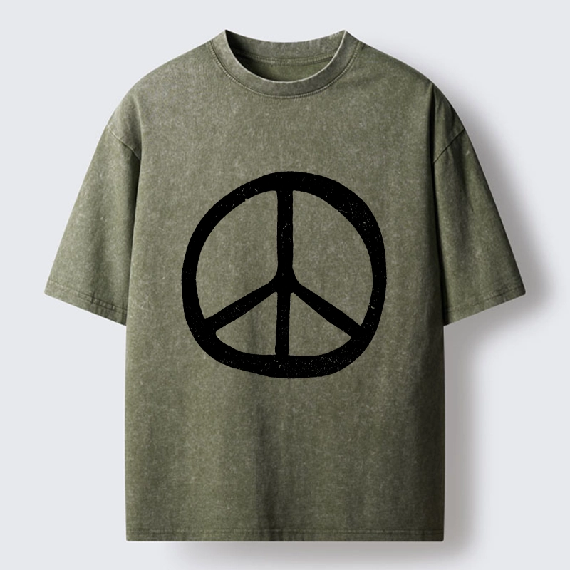 Tokyo-Tiger Peace Symbol Washed T-Shirt