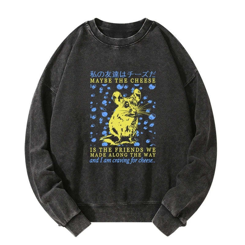 Tokyo-Tiger My Friend Is Cheese Washed Sweatshirt