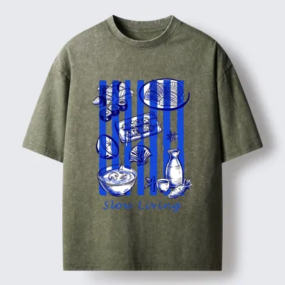 Tokyo-Tiger Slow Living Moments Washed T-Shirt