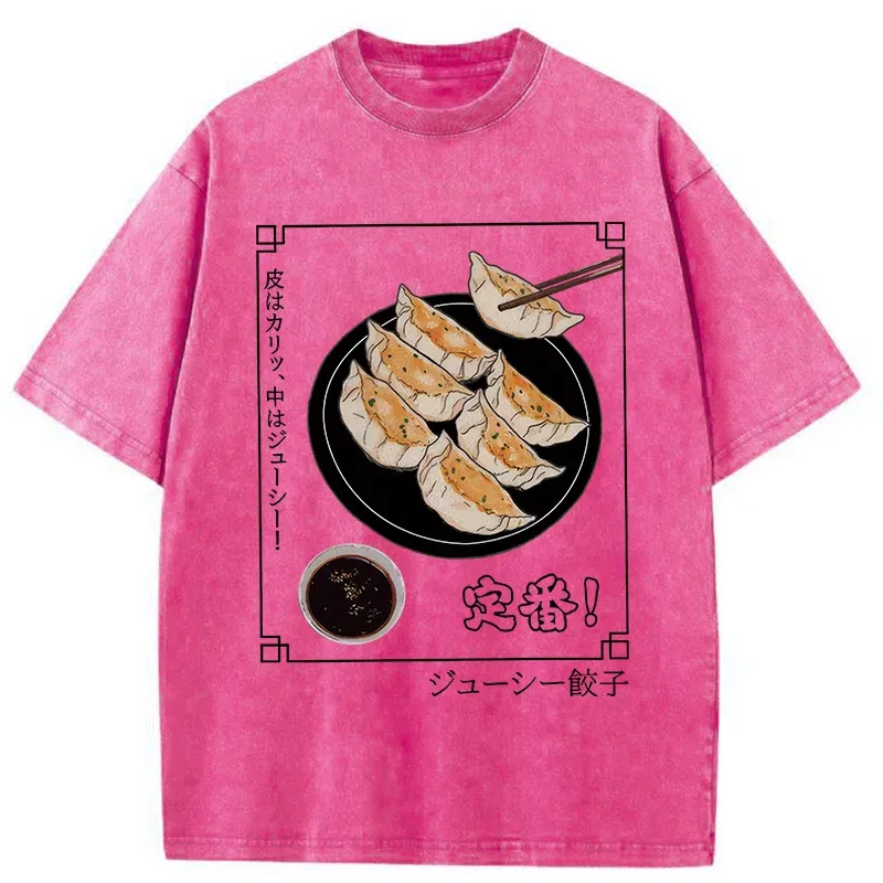 Tokyo-Tiger Japanese Style Dumplings Washed T-Shirt