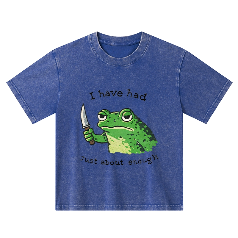 Tokyo-Tiger Impatient Frog Kids Washed T-Shirt