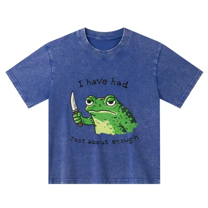 Tokyo-Tiger Impatient Frog Kids Washed T-Shirt