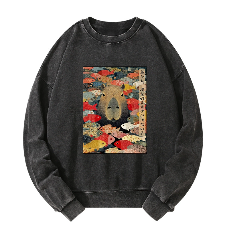 Tokyo-Tiger Am I Too Lovable? Washed Sweatshirt Sale