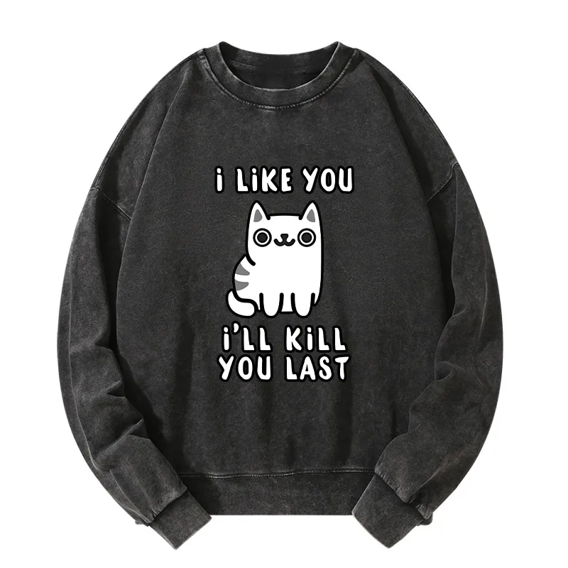 Tokyo-Tiger Cats And Humans Have A Love-hate Relationship Washed Sweatshirt