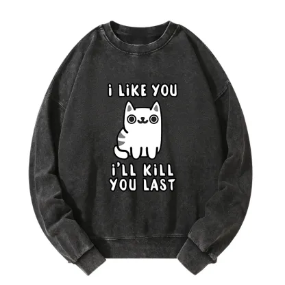 Tokyo-Tiger Cats And Humans Have A Love-hate Relationship Washed Sweatshirt