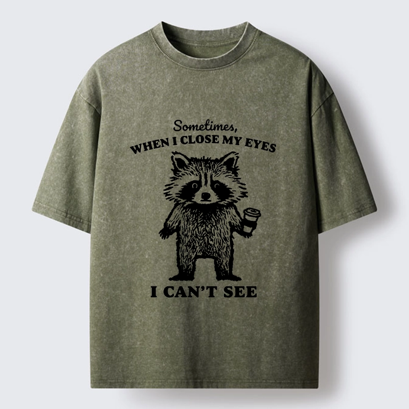 Tokyo-Tiger When Eyes Are Closed Washed T-Shirt