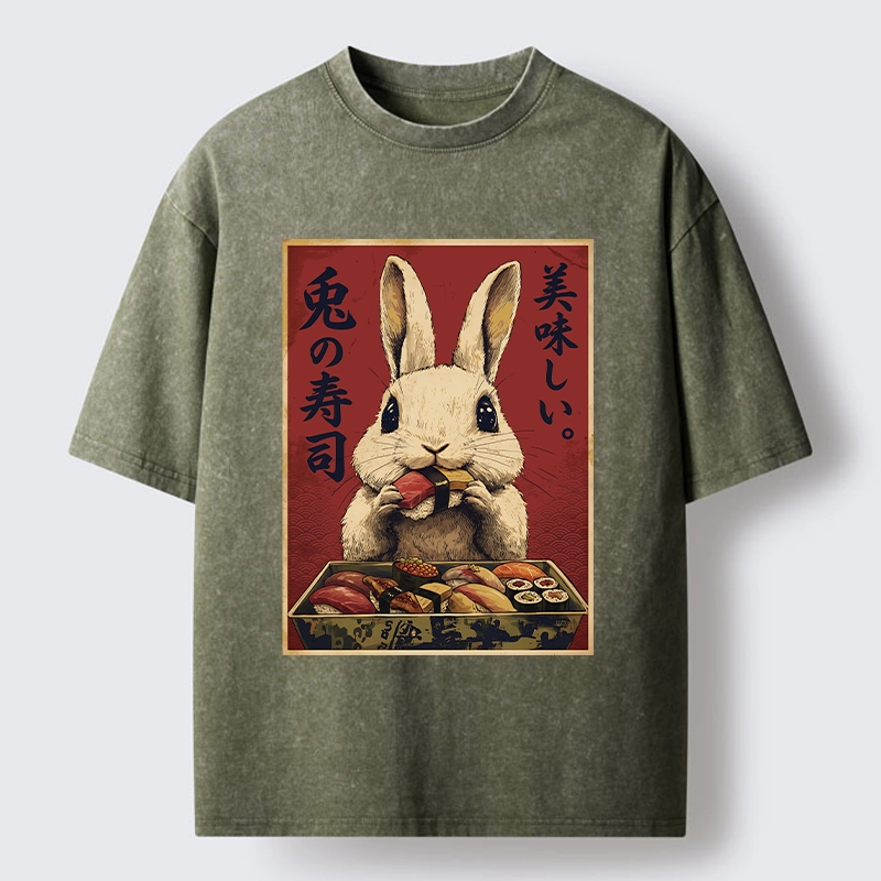 Tokyo-Tiger Rabbit’s Sushi Feast Washed T-Shirt