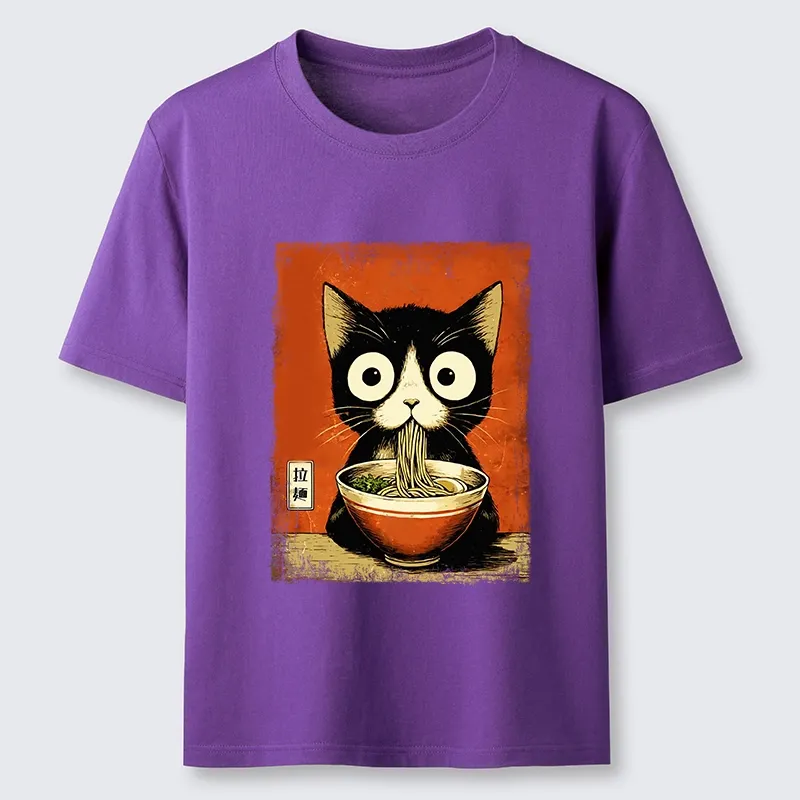 Tokyo-Tiger Ramen Loving Black Cat Classic T-Shirt