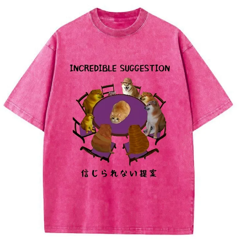 Tokyo-Tiger Funny Incredible Suggestion Washed T-Shirt