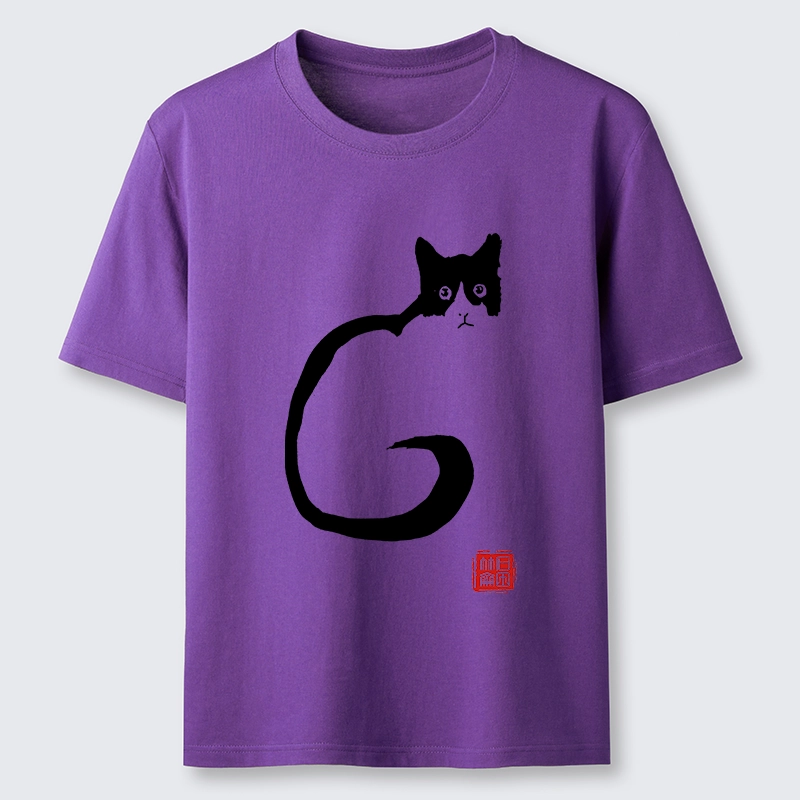 Tokyo-Tiger Calm Cat In Simple Lines Classic T-Shirt