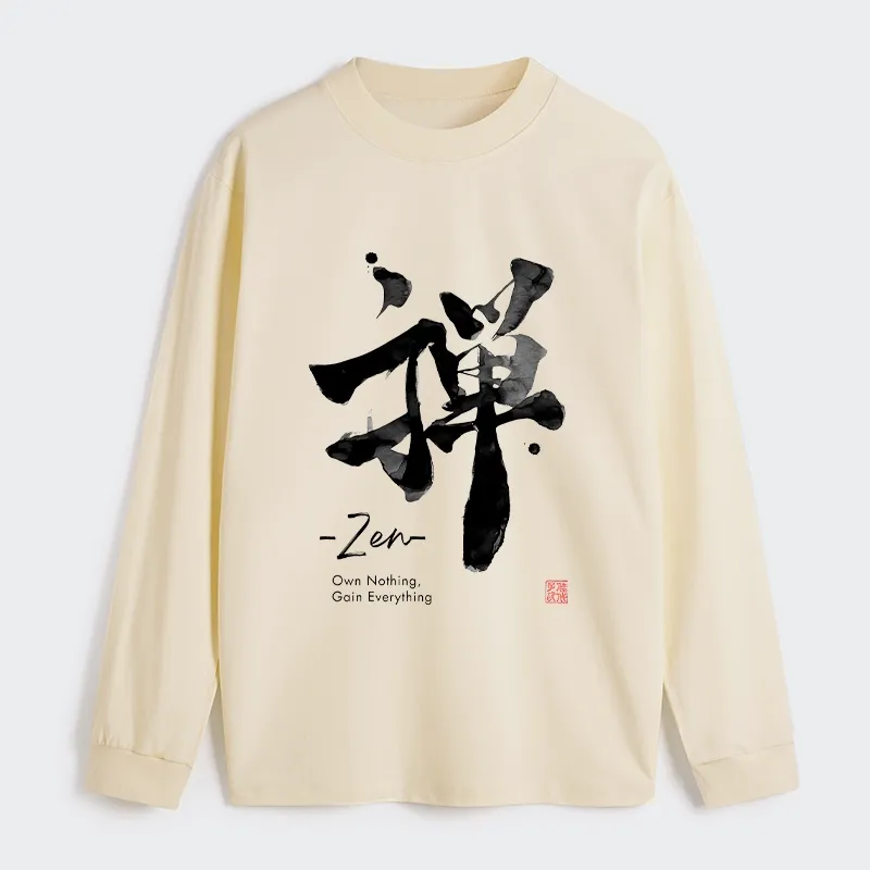 Tokyo-Tiger Zen Texts Classic Long Sleeve T-Shirt