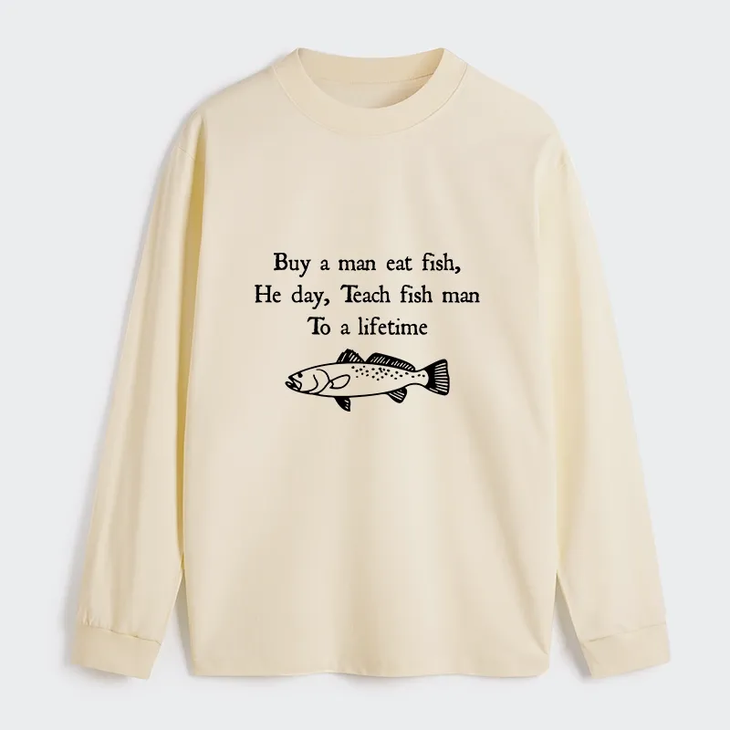 Tokyo-Tiger Man Eat Fish Meme Classic Long Sleeve T-Shirt