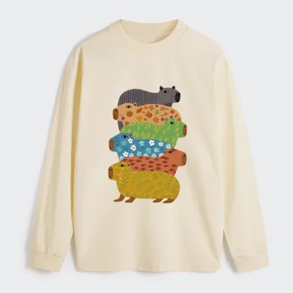 Tokyo-Tiger Colorful Capybaras Classic Long Sleeve T-Shirt