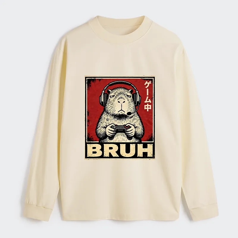 Tokyo-Tiger Funny Capybara Playing Games Classic Long Sleeve T-Shirt