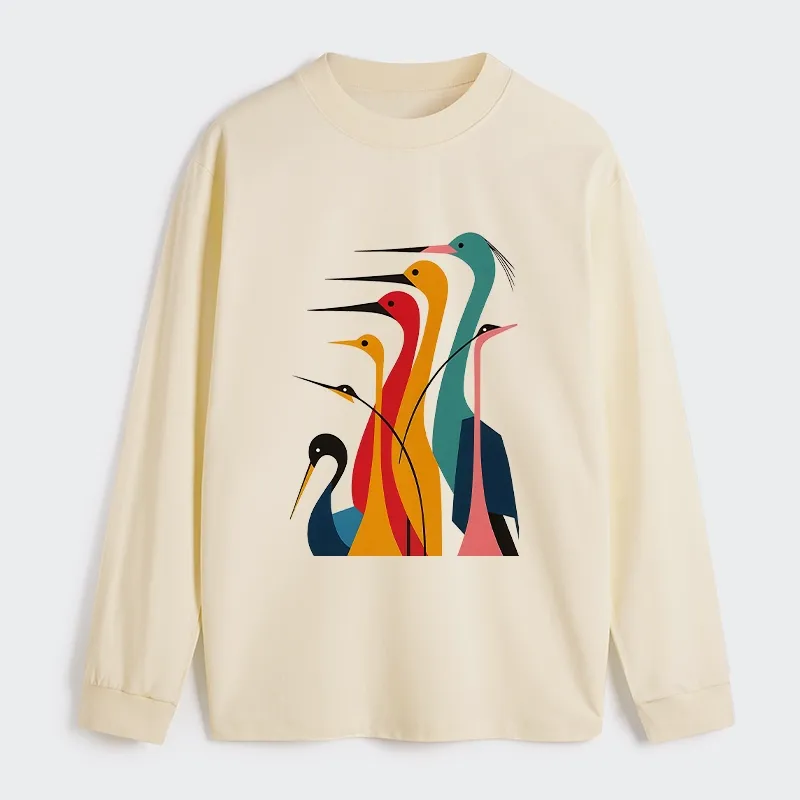 Tokyo-Tiger Various Types Of Cranes Classic Long Sleeve T-Shirt