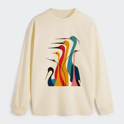 Tokyo-Tiger Various Types Of Cranes Classic Long Sleeve T-Shirt