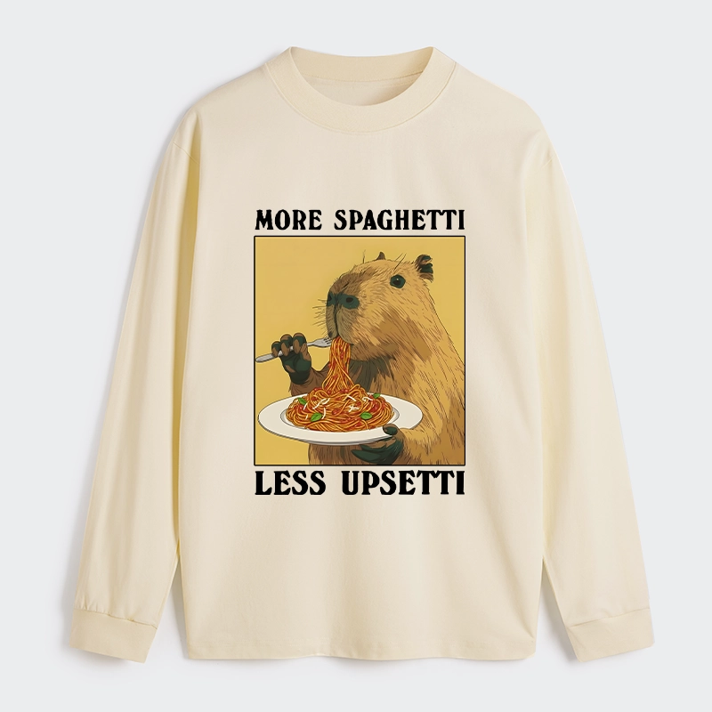 Tokyo-Tiger Capybara Eating Pasta Classic Long Sleeve T-Shirt