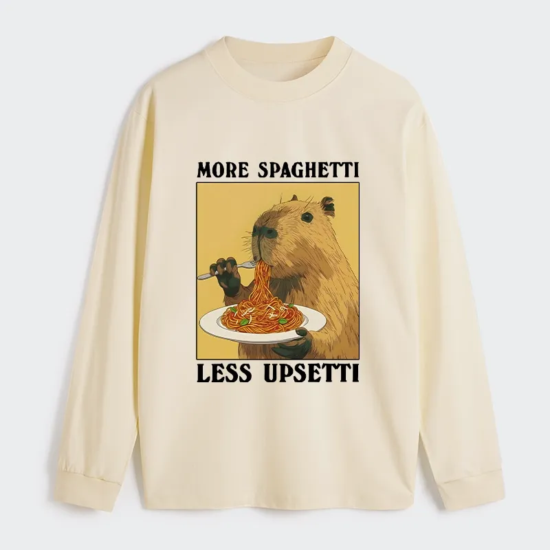 Tokyo-Tiger Capybara Eating Pasta Classic Long Sleeve T-Shirt