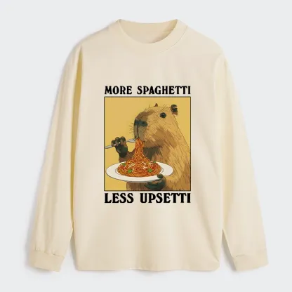 Tokyo-Tiger Capybara Eating Pasta Classic Long Sleeve T-Shirt