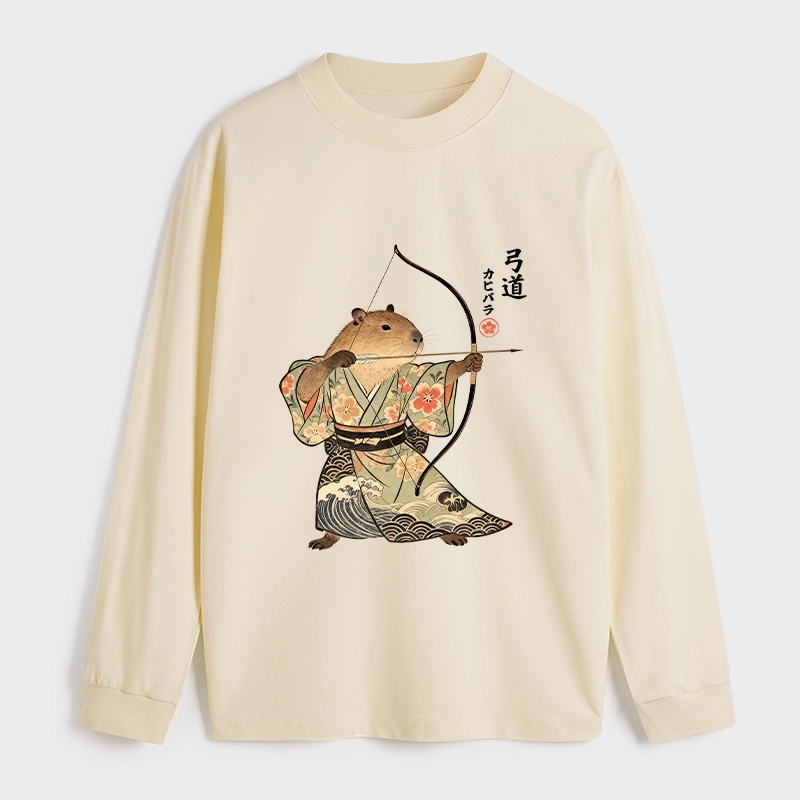 Tokyo-Tiger Capybara Archery Classic Long Sleeve T-Shirt