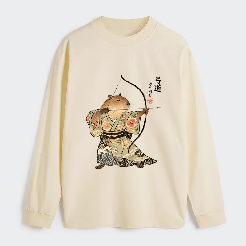 Tokyo-Tiger Capybara Archery Classic Long Sleeve T-Shirt Sale