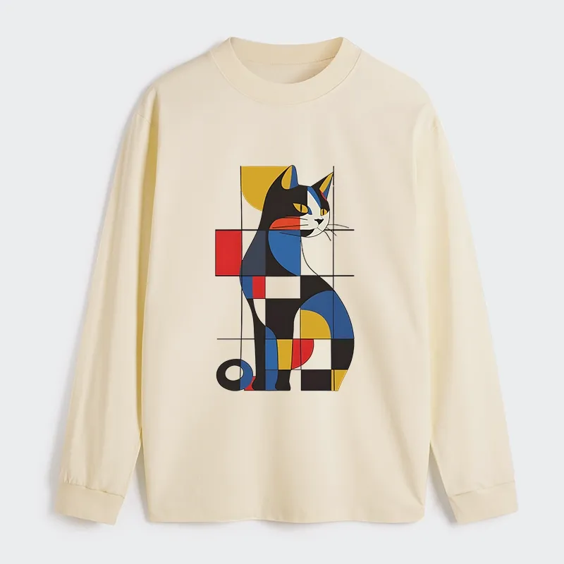 Tokyo-Tiger Mondrian Cat Classic Long Sleeve T-Shirt Sale