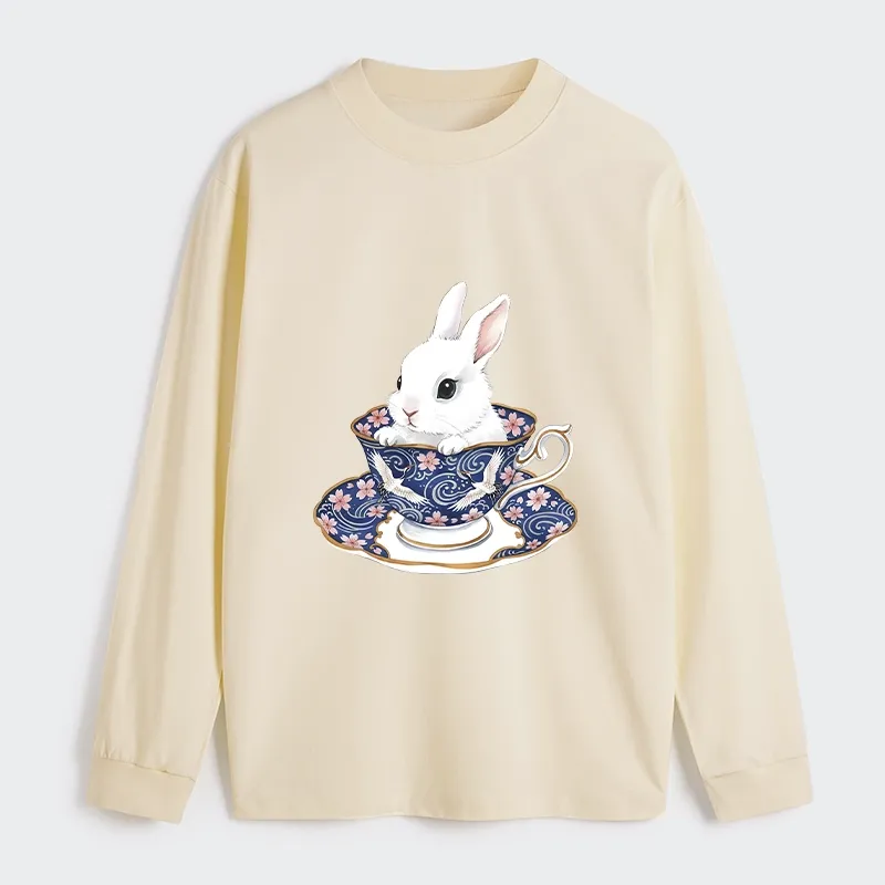 Tokyo-Tiger Cute Rabbit Tea Set Classic Long Sleeve T-Shirt Sale