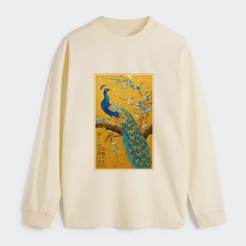 Tokyo-Tiger The Peacock's Silent Elegance Classic Long Sleeve T-Shirt