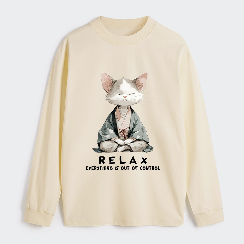 Tokyo-Tiger Zen Cat Relaxation，Everything's Out Of Control Classic Long Sleeve T-Shirt