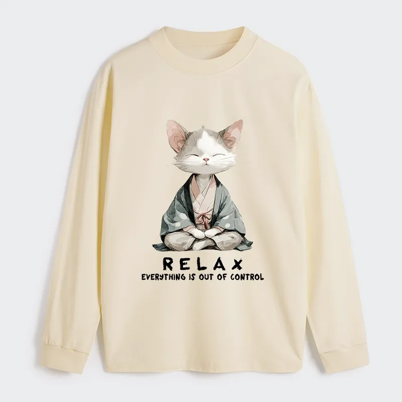 Tokyo-Tiger Zen Cat Relaxation，Everything's Out Of Control Classic Long Sleeve T-Shirt