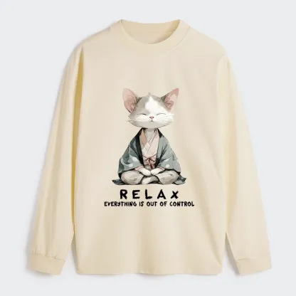 Tokyo-Tiger Zen Cat Relaxation，Everything's Out Of Control Classic Long Sleeve T-Shirt
