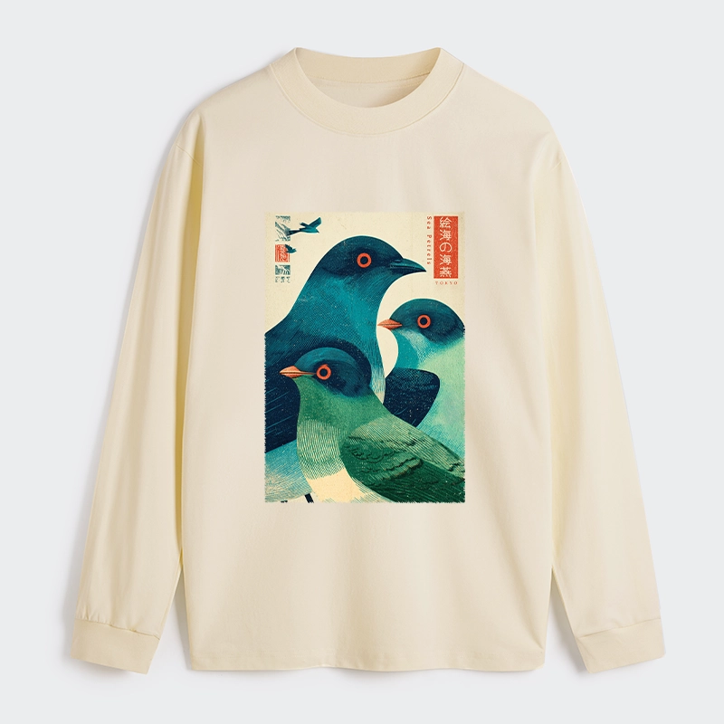 Tokyo-Tiger Petrels Of The Painted Sea Classic Long Sleeve T-Shirt