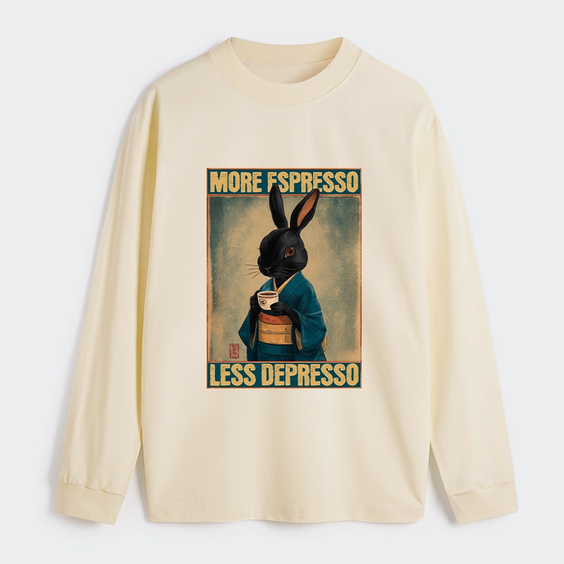 Tokyo-Tiger More Espresso Less Depresso Rabbit Classic Long Sleeve T-Shirt