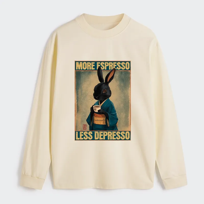 Tokyo-Tiger More Espresso Less Depresso Rabbit Classic Long Sleeve T-Shirt