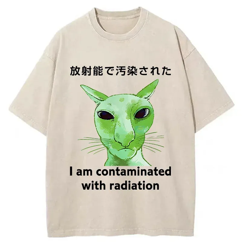 Tokyo-Tiger Radiation-exposed Cat Washed T-Shirt