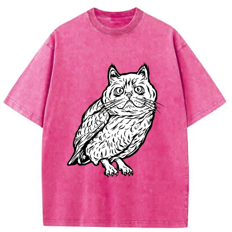 Tokyo-Tiger Cute Japanese Owl Washed T-Shirt